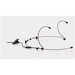 Dual ear hook mic - small black, 4-pin mini-XLR