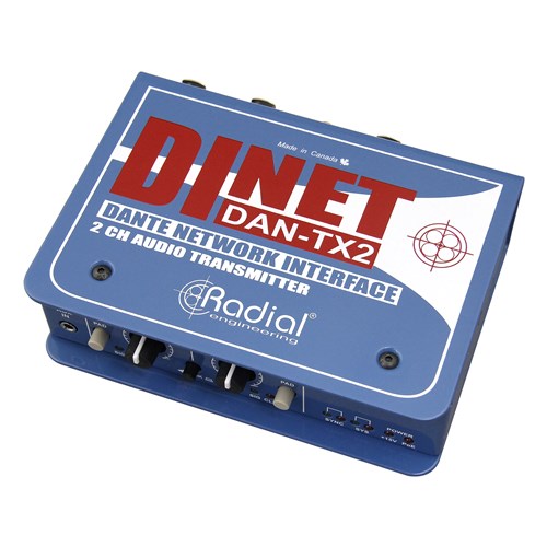 Radial DiNET Dan TX2 - 2-Channel Dante Network Receiver w/Ethercon