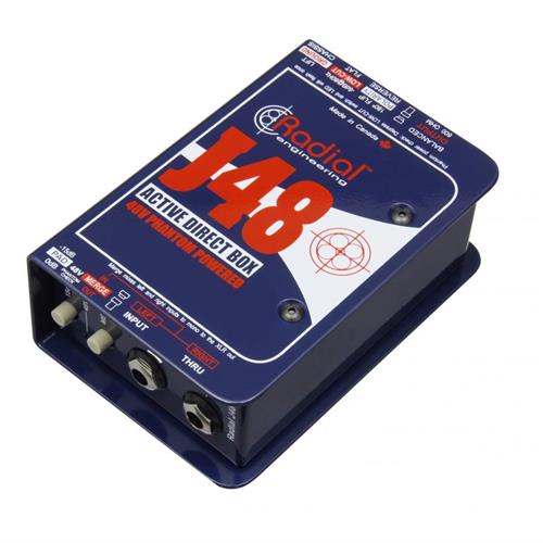 Radial J48 - Active 48V phantom powered direct box with digital switching supply 