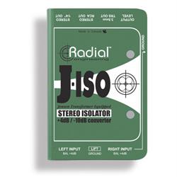 Radial J-ISO - Balanced +4dB to -10dB unbalanced passive stereo converter, full range 