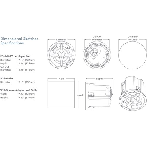 PS-C63RT 6.5i White in-ceiling Professional Series Sonance